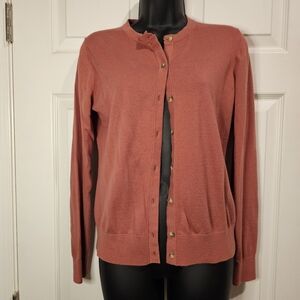 Ann Taylor Deep Rose Cardigan Sweater